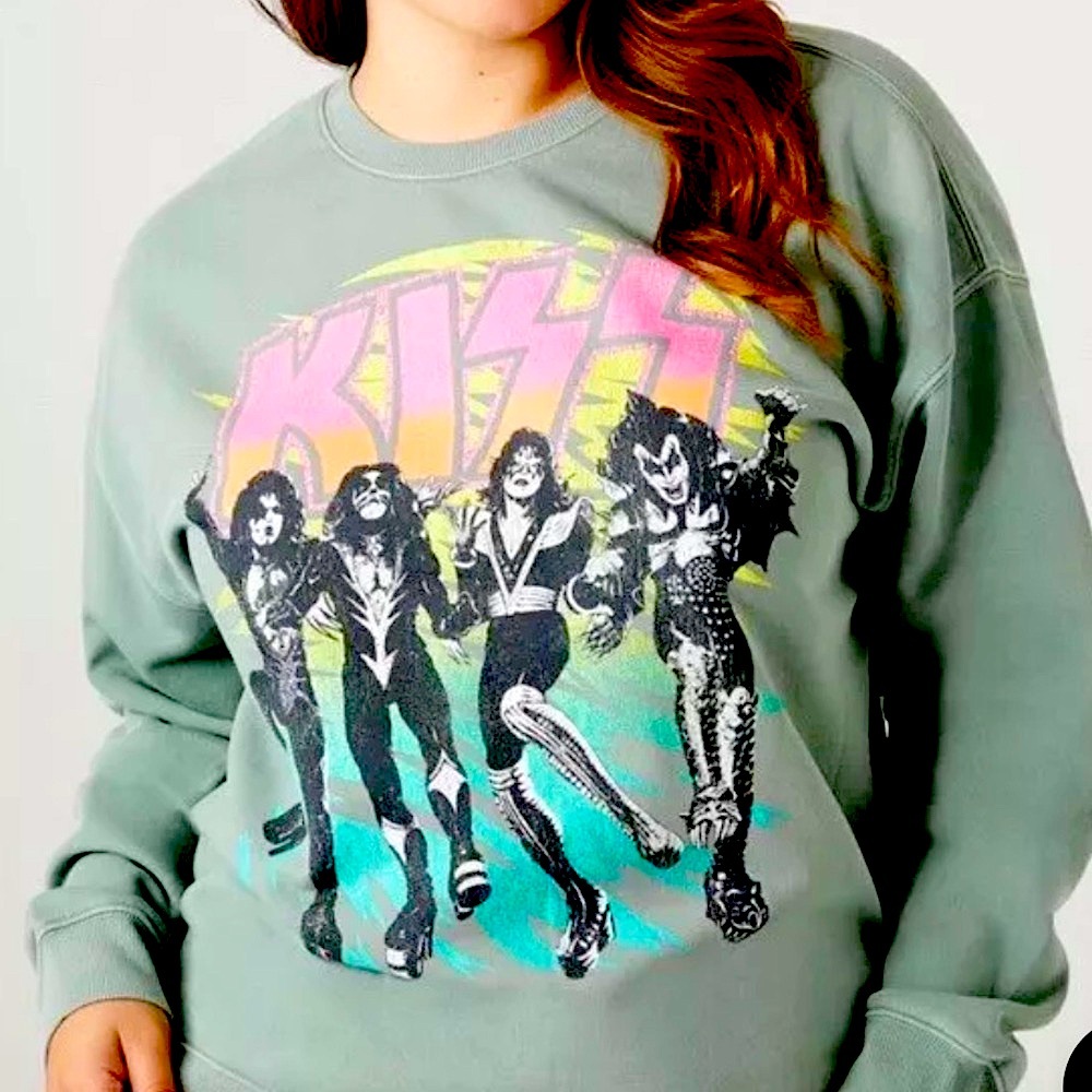 PLUS SIZE || KISS Women's Green Crew Neck Sweater